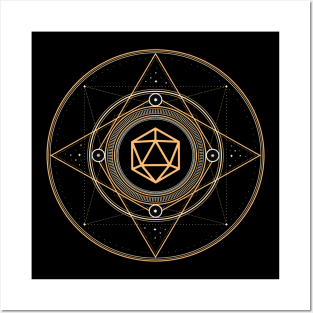 Polyhedral D20 Dice Sacred Symbol of the Witch Posters and Art